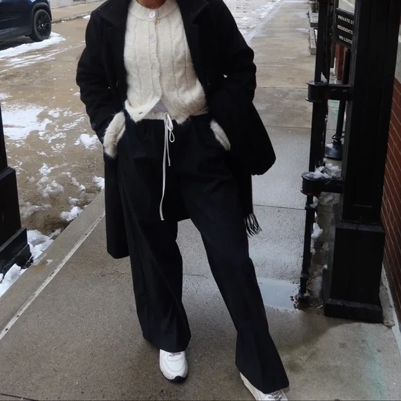 Zara Wide Leg Tie Trousers - Picture 2 of 5